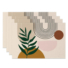 Lofaris Abstract Foliage Wall Art Vector Set of 4 Placemats