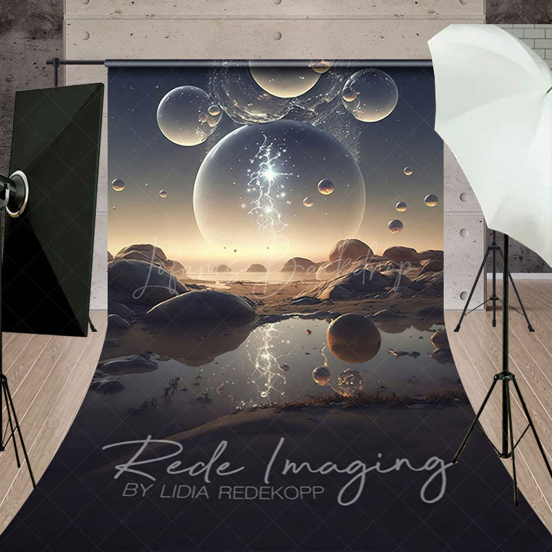 Lofaris Abstract Galactic Bubbles Fine Art Sweep Backdrop