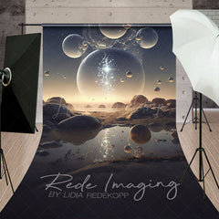 Lofaris Abstract Galactic Bubbles Fine Art Sweep Backdrop