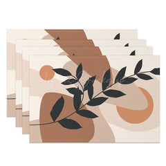 Lofaris Abstract Geometric Leaves Pattern Set Of 4 Placemats