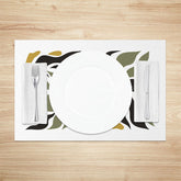 Lofaris Abstract Green Black Plant Leaves Set of 4 Placemats