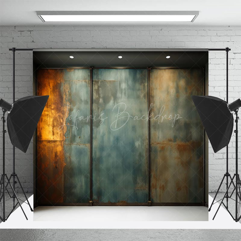 Lofaris Abstract Green Gold Textured Marble Room Set Backdrop