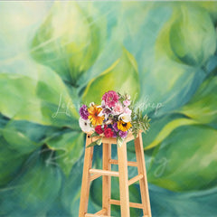 Lofaris Abstract Green Leaves Fine Art Backdrop Swirling Nature Plant Oil Painting Style Background Creative Photography