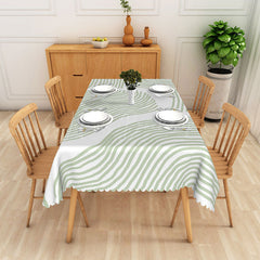 Lofaris Abstract Green To White Gradient Pattern Tablecloth