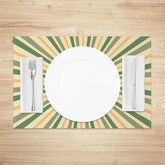 Lofaris Abstract Green Yellow Sun Rays Set Of 4 Placemats