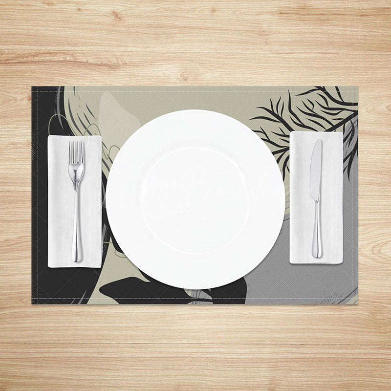 Lofaris Abstract Landscape Painting Placemats Set of 4 Simplified Art Design for Modern Kitchen Dining Decor