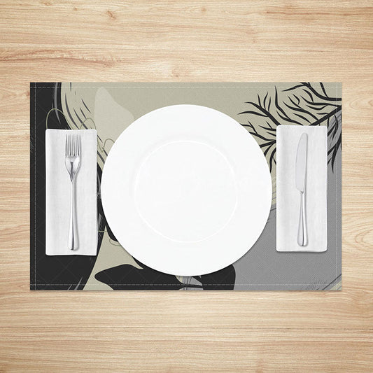 Lofaris Abstract Landscape Painting Placemats Set of 4 Simplified Art Design for Modern Kitchen Dining Decor