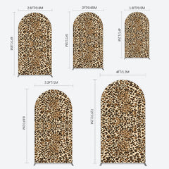 Lofaris Abstract Leopard Print Happy Birthday Arch Backdrop