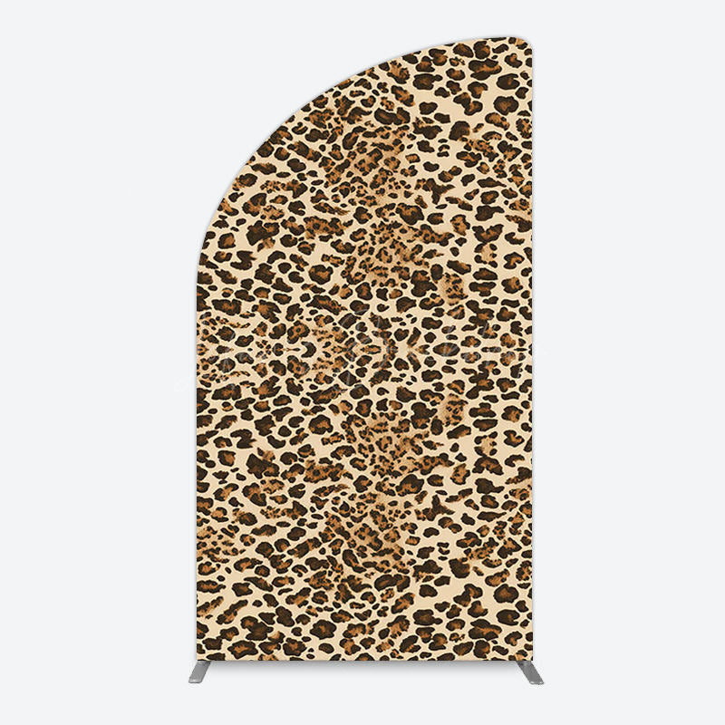 Lofaris Abstract Leopard Print Happy Birthday Half Moon Arch Backdrop