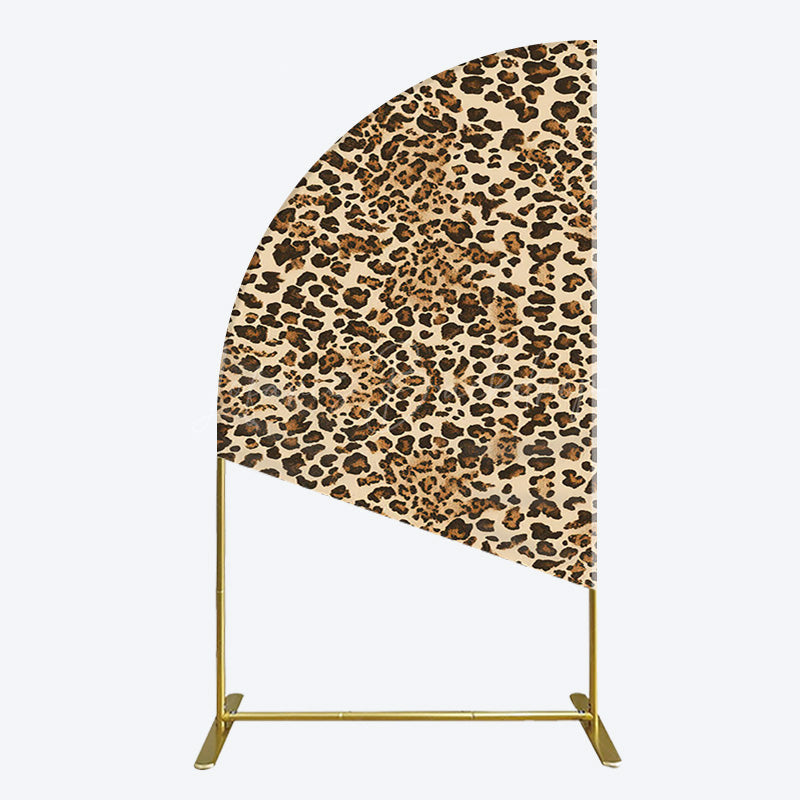 Lofaris Abstract Leopard Print Happy Birthday Half Moon Arch Backdrop