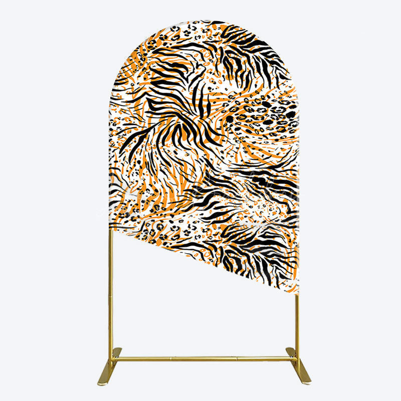 Lofaris Abstract Leopard Zebra Print Birthday Arch Backdrop
