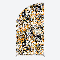 Lofaris Abstract Leopard Zebra Print Birthday Half Moon Arch Backdrop