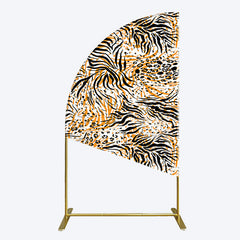 Lofaris Abstract Leopard Zebra Print Birthday Half Moon Arch Backdrop