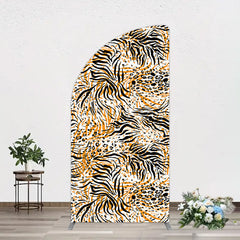 Lofaris Abstract Leopard Zebra Print Birthday Half Moon Arch Backdrop