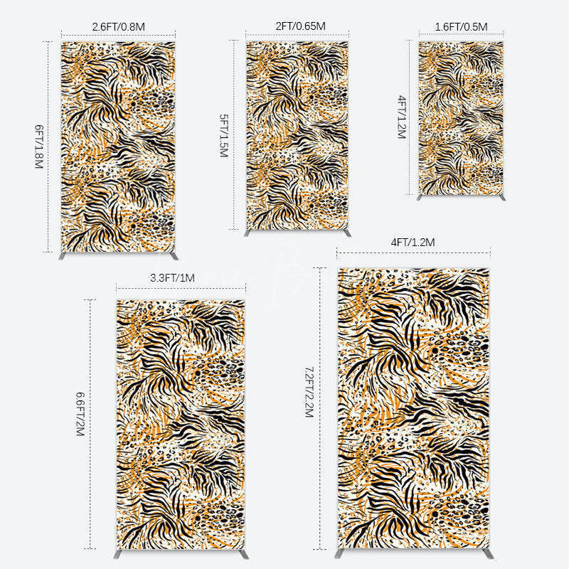 Lofaris Abstract Leopard Zebra Print Birthday Rectangle Backdrop