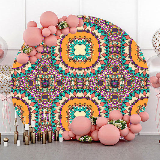 Lofaris Abstract Mandala Floral Round Ethiopian Backdrop