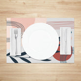 Lofaris Abstract Modern Lines Leaves Dot Set Of 4 Placemats
