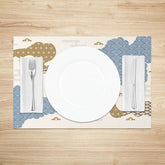 Lofaris Abstract Mountain Placemats Set of 4 with Brown Earth Tones for Rustic and Modern Dining Table Decor