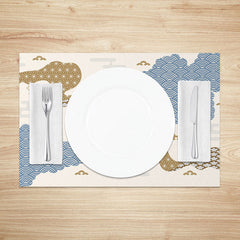 Lofaris Abstract Mountain Placemats Set of 4 with Brown Earth Tones for Rustic and Modern Dining Table Decor