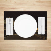 Lofaris Abstract Mountain Sunset Placemats Set of 4 with Dark Night Sky for Modern and Moody Dining Decor