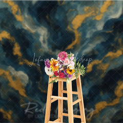 Lofaris Abstract Navy Blue and Gold Texture Photography Backdrop Elegant Artistic Portrait Background