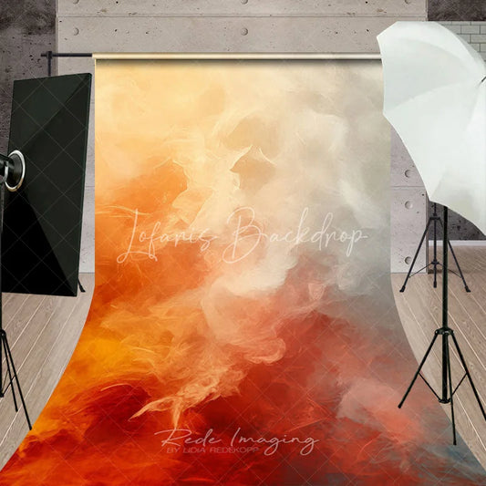 Lofaris Abstract Orange and Grey Smoke Sweep Backdrop Artistic Texture for Professional Portrait Photography