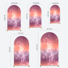 Lofaris Abstract Orange Red White Clouds Scene Arch Backdrop