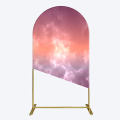 Lofaris Abstract Orange Red White Clouds Scene Arch Backdrop
