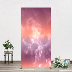 Lofaris Abstract Orange Red White Clouds Scene Rectangle Backdrop