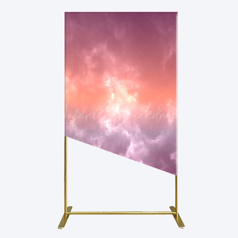 Lofaris Abstract Orange Red White Clouds Scene Rectangle Backdrop