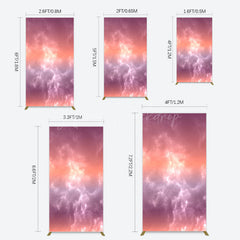 Lofaris Abstract Orange Red White Clouds Scene Rectangle Backdrop