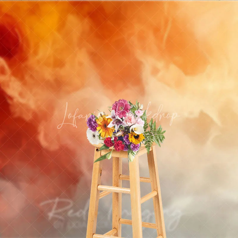 Lofaris Abstract Orange Red Yellow Gradient Photography Backdrop Warm Tones Artistic Photo Studio Background
