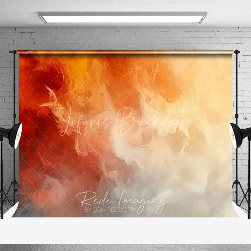 Lofaris Abstract Orange Red Yellow Gradient Photography Backdrop Warm Tones Artistic Photo Studio Background