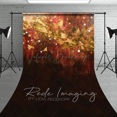 Lofaris Abstract Orange Stars Fine Art Sweep Photo Backdrop