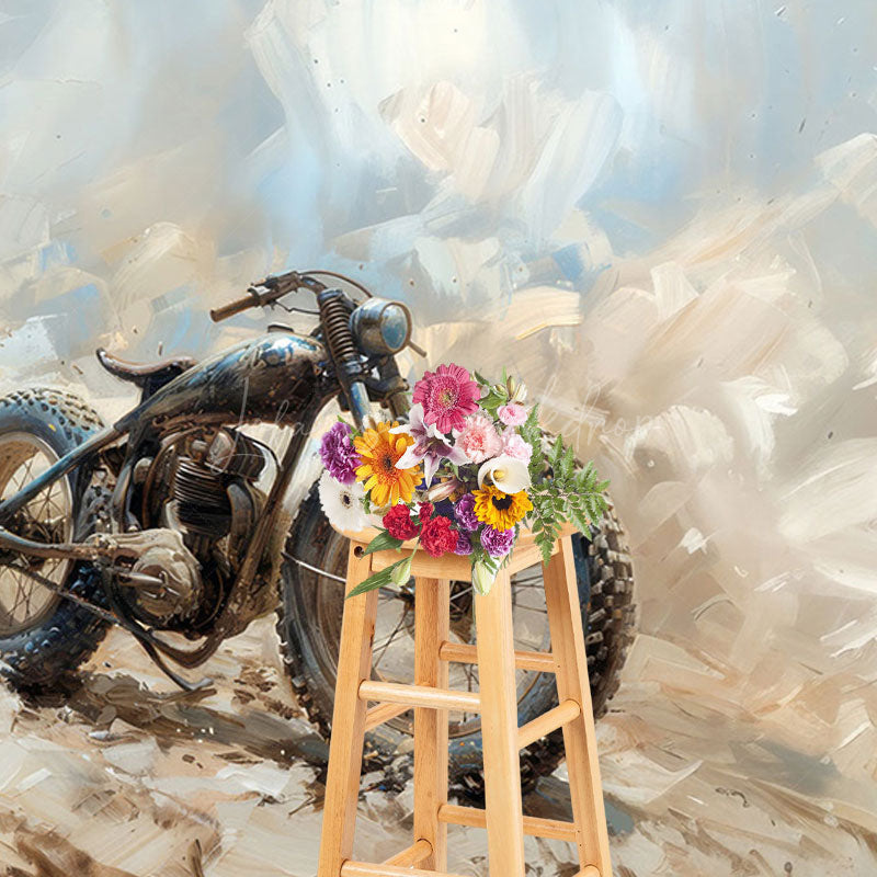 Lofaris Abstract Painted Dirt Bike Sports Photo Backdrop