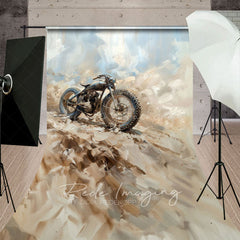 Lofaris Abstract Painted Dirt Bike Sports Sweep Backdrop