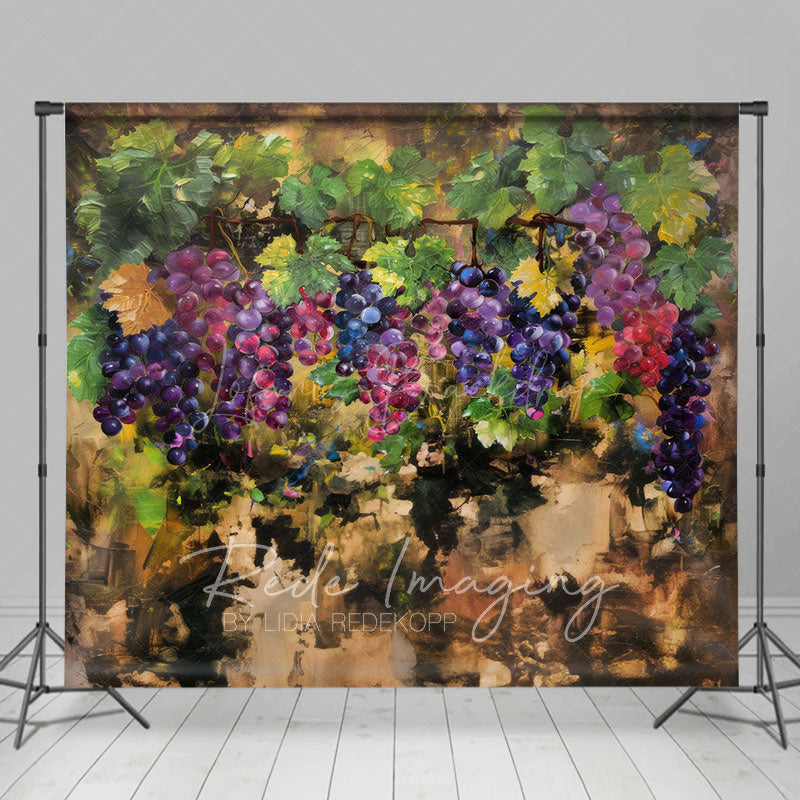 Lofaris Abstract Painted Grapes Brown Fine Art Photo Backdrop