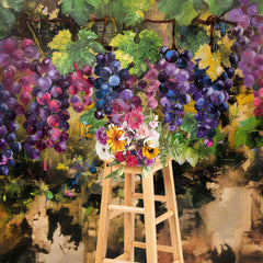 Lofaris Abstract Painted Grapes Brown Fine Art Photo Backdrop