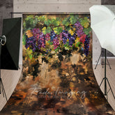 Lofaris Abstract Painted Grapes Brown Fine Art Sweep Backdrop