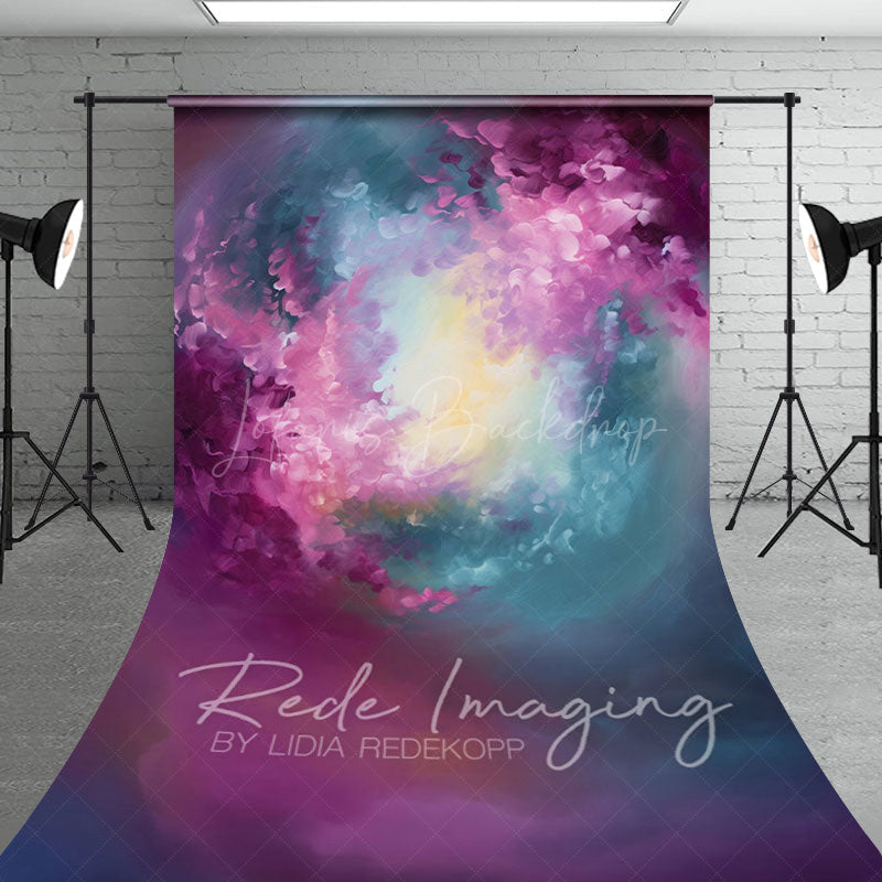 Lofaris Abstract Painterly Purple Blue Magical Swirl Backdrop