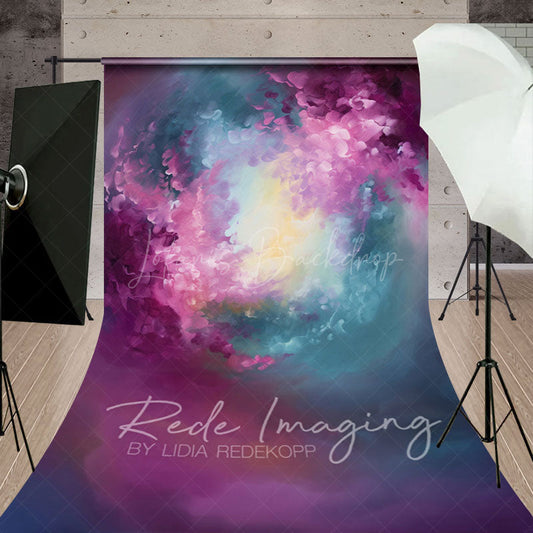 Lofaris Abstract Painterly Purple Blue Magical Swirl Backdrop