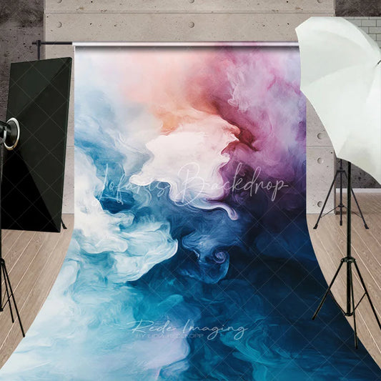 Lofaris Abstract Painterly Sweep Backdrop Ethereal Peach Purple and Blue Gradient for Studio Photography