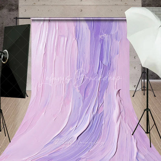 Lofaris Abstract Pastel Purple and Pink Oil Paint Sweep Backdrop Elegant Artistic Texture for Photo Studio