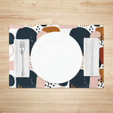 Lofaris Abstract Pink Blue Brown Dots Set Of 4 Placemats
