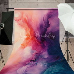 Lofaris Abstract Pink Purple Orange Teal Fluid Sweep Backdrop Artistic Gradient for Creative Portrait Photography