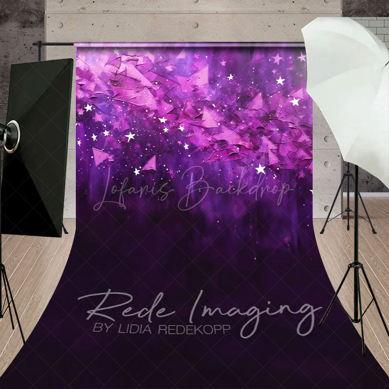 Lofaris Abstract Pink Stars Fine Art Sweep Photo Backdrop