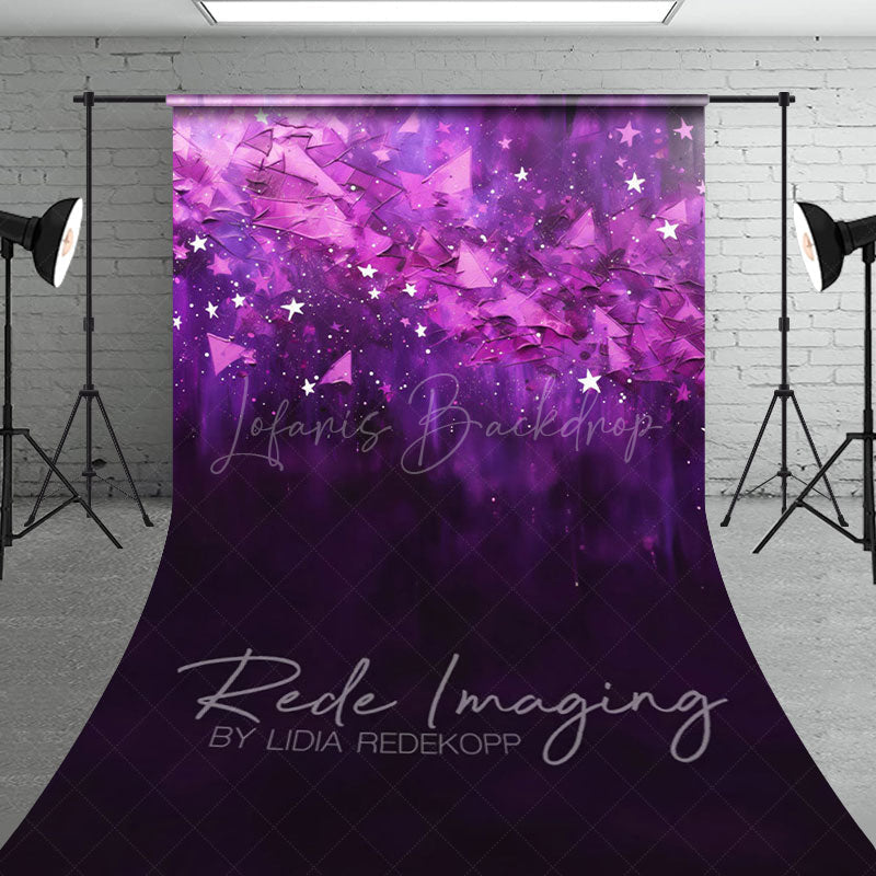 Lofaris Abstract Pink Stars Fine Art Sweep Photo Backdrop