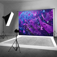 Lofaris Abstract Purple and Blue Geometric Photography Backdrop Artistic Modern Party Decor