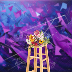 Lofaris Abstract Purple and Blue Geometric Photography Backdrop Artistic Modern Party Decor