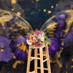Lofaris Abstract Purple Gold Butterfly Photography Backdrop